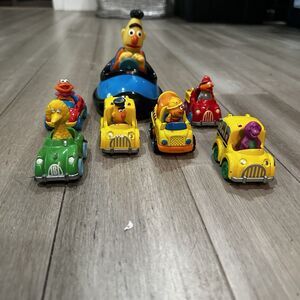 Vintage Sesame Street Vehicle Lot Tyco Playmates Big Bird Elmo Bert Ernie